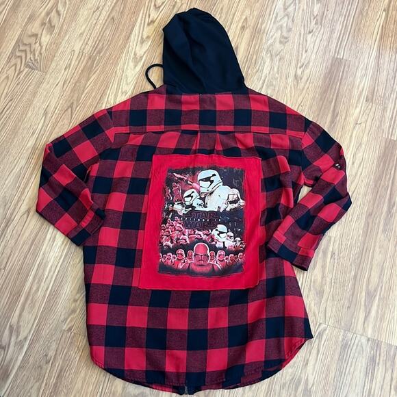 Star Wars Flannel shirt  size large with zipper large - Picture 3 of 8